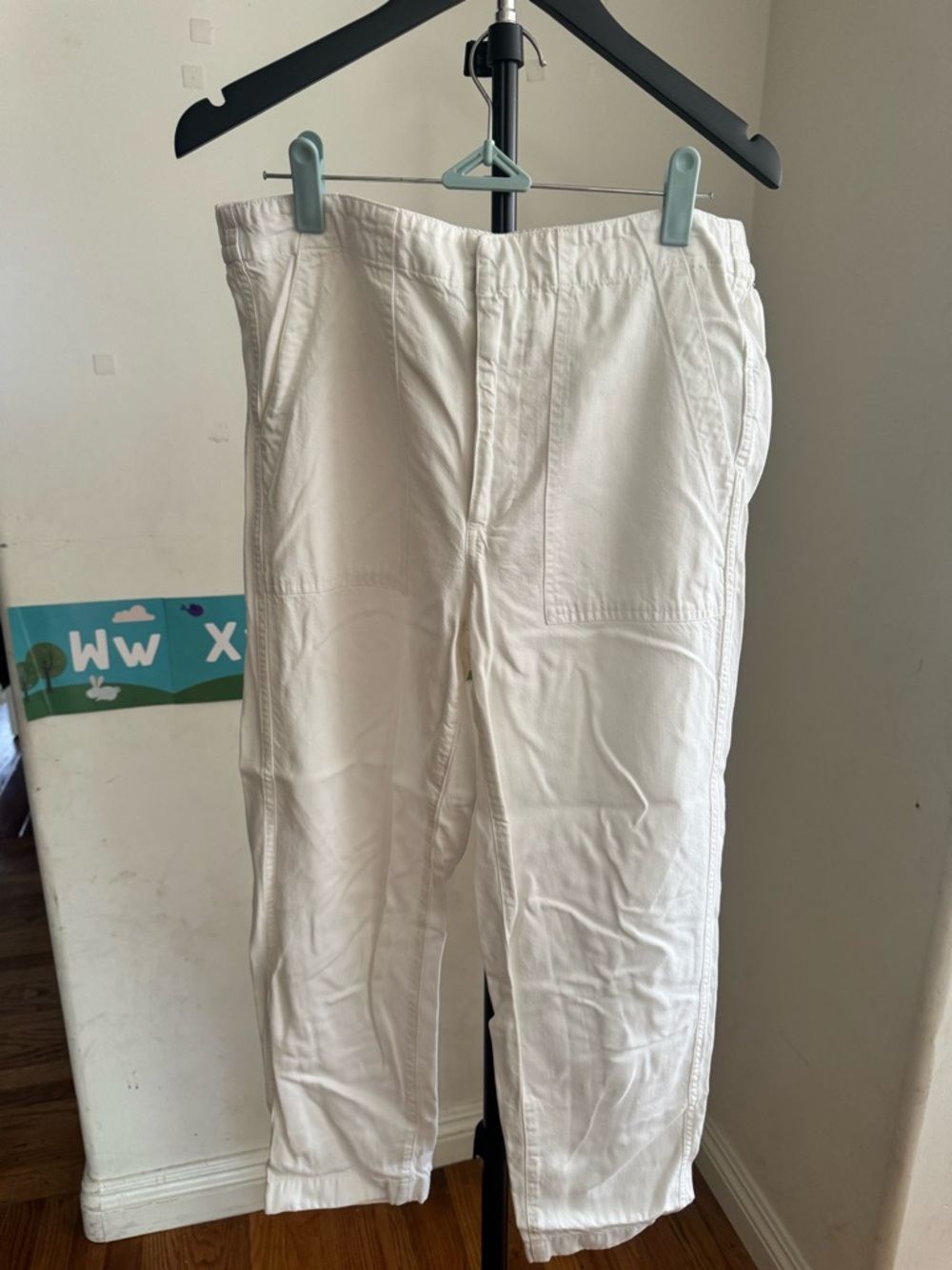 J. Crew White Pants - Straight Relaxed Fit (100% Lyocell)